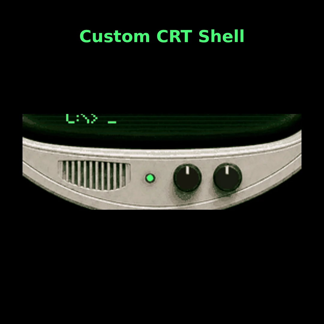 Warm Boot Terminal custom CRT shell with vents, power light, and controls